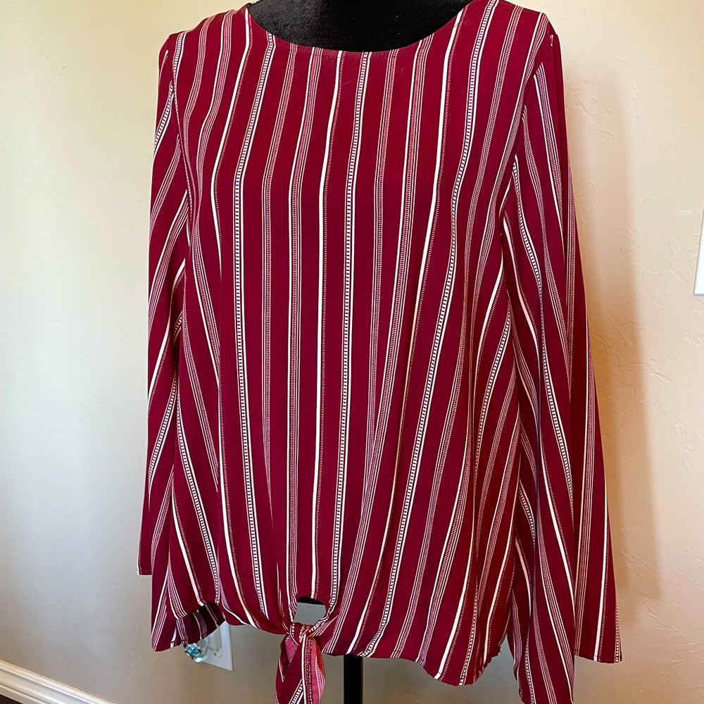 Burgundy bell sleeve top